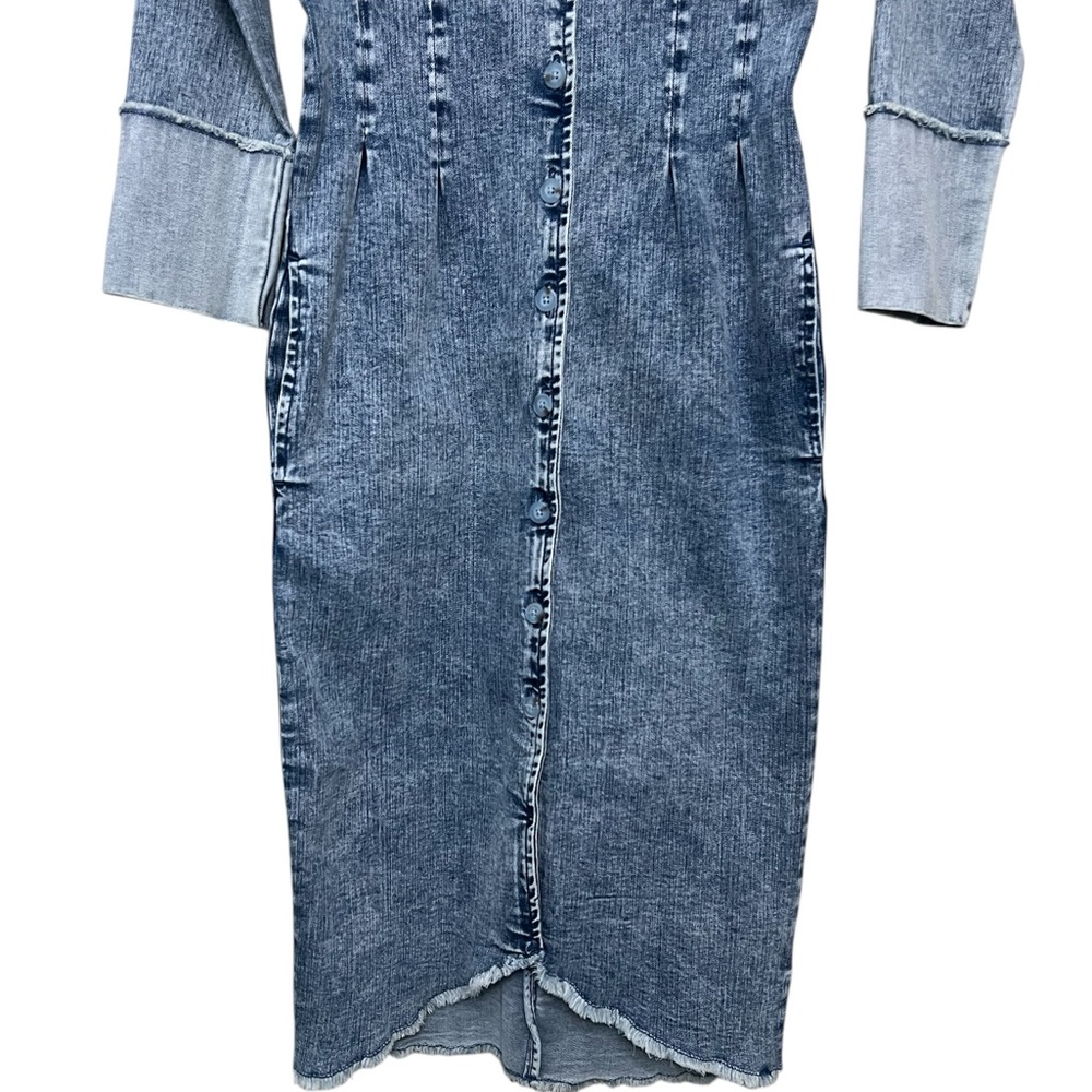 Wash Lab Corset Long Sleeve Denim Midi Dress NWT
*See Notes* - Picture 9 of 16